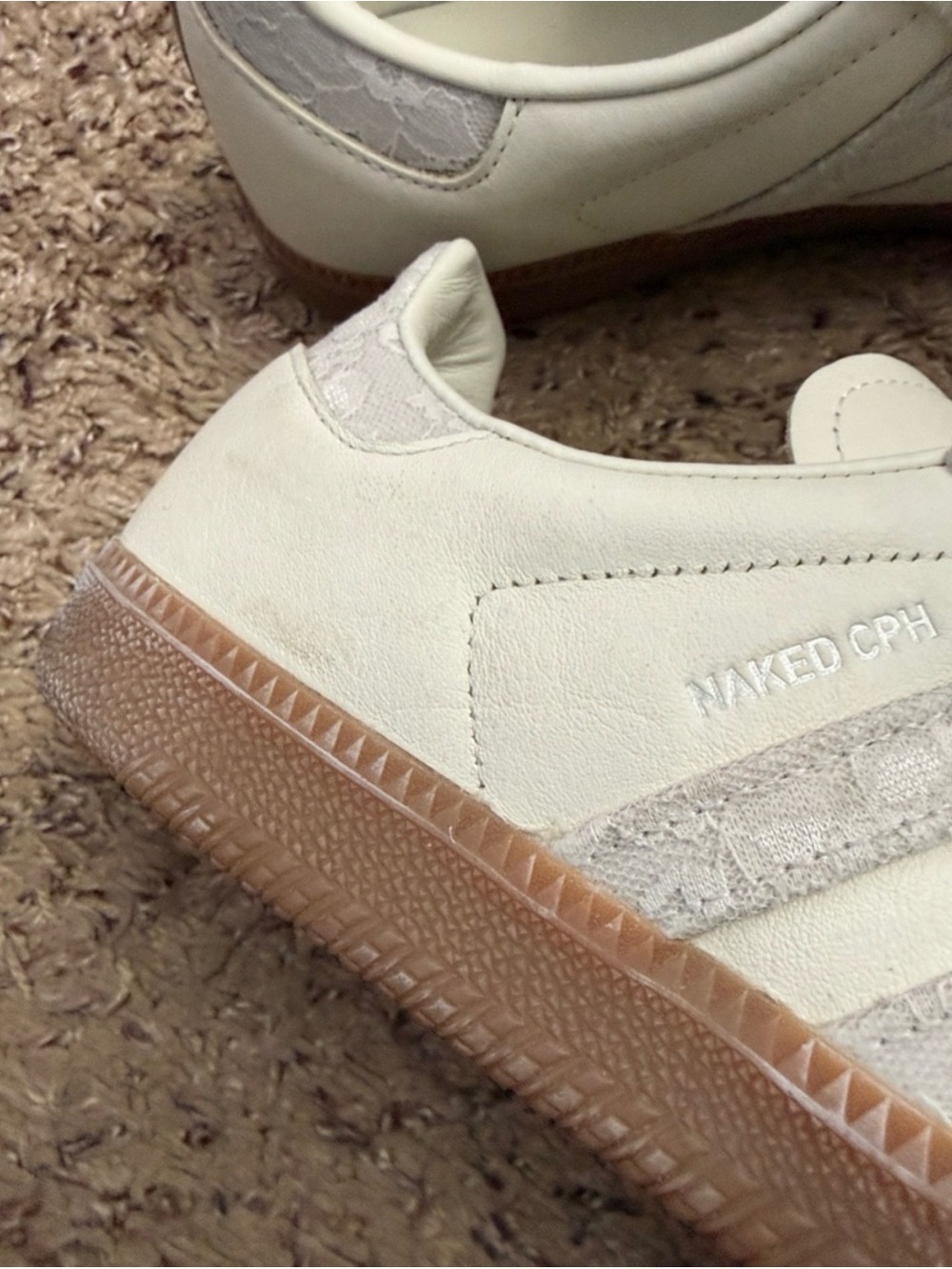 adidas x Naked Copenhagen Samba OG Lace Cream White Off White Sneaker JI3993 W10 - Picture 9 of 16